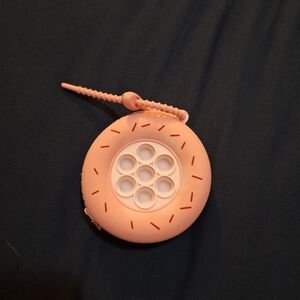 Pink Donut Shaped Pop It Keychain Coin Purse
